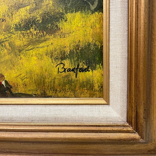 Farmhouse 1970s Landscape Oil Painting by Dewey Bradford For Sale - Image 3 of 8