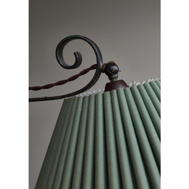 Art Deco Scandinavian Floor Lamp in Wrought Iron with Pleated Shade, 1930s For Sale - Image 13 of 17