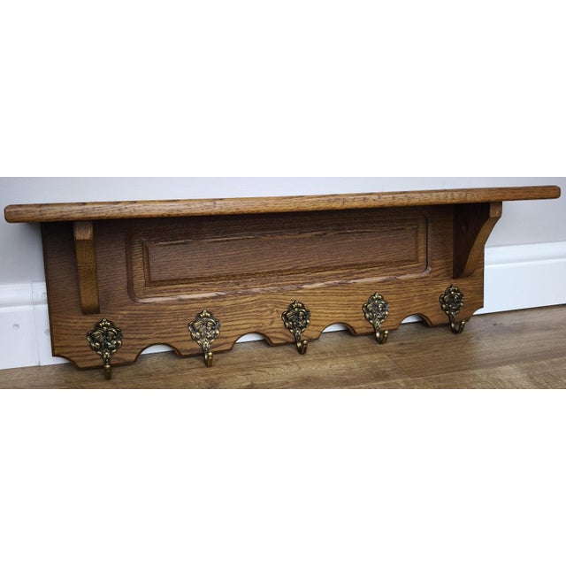 French Vintage Coat Rack in Oak For Sale - Image 11 of 11