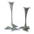 Cool Pair of Brutalist/Modernist Candlesticks, Nickel-Plated Brass, MCM Ca. 1970-80 For Sale