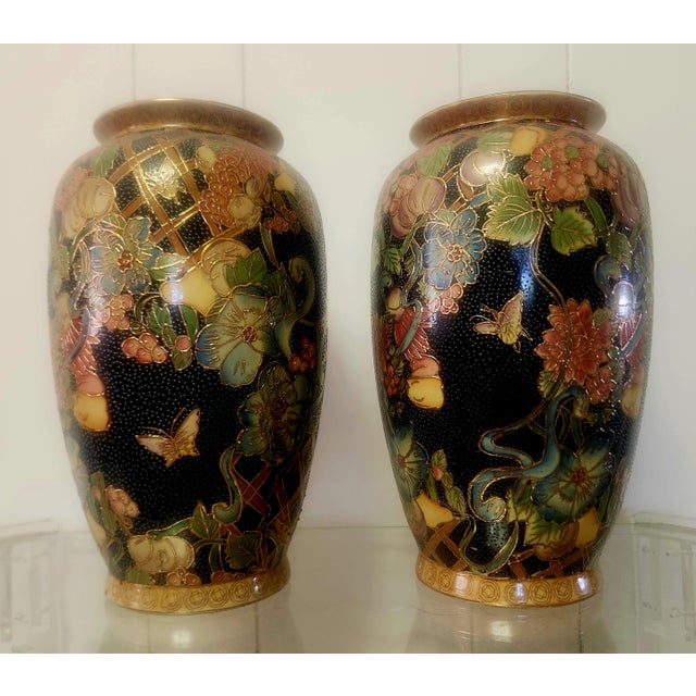 Pair Vintage Chinoiserie Large Ceramic Vases For Sale - Image 13 of 13