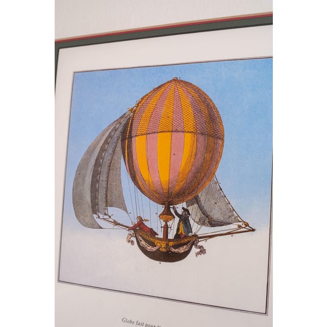 1980s Set of 4 Framed & Matted Hot Air Balloon Prints For Sale - Image 9 of 14
