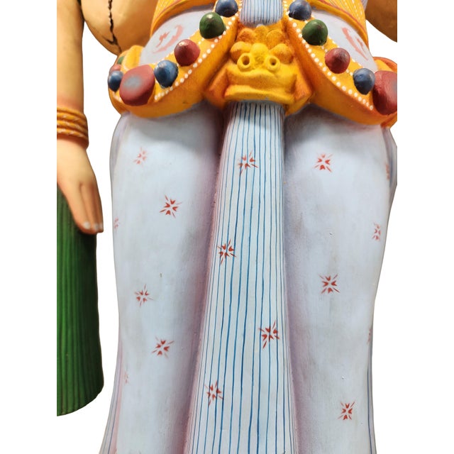 Large Sri Lankan Wood Polychrome Carving Depicting a Famous Hindu Story For Sale In Boston - Image 6 of 7