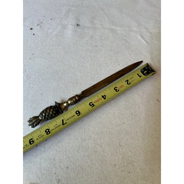 1970s England Brass Letter Opener Pineapple Design For Sale - Image 4 of 8