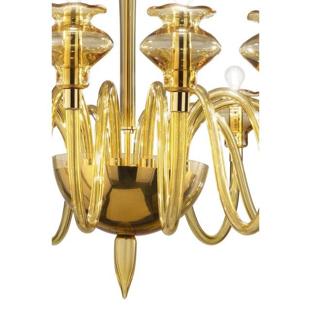 Early 21st Century Amber Murano Glass Chandelier by Simoeng for Simoeng For Sale - Image 5 of 7
