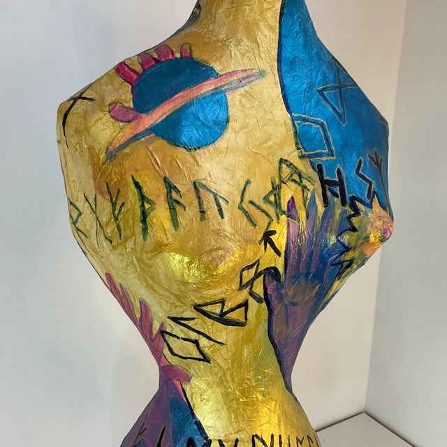 Contemporary 1980s Abstract Post Modern Female Torso Sculptural Painting After Peter Keil For Sale - Image 3 of 11