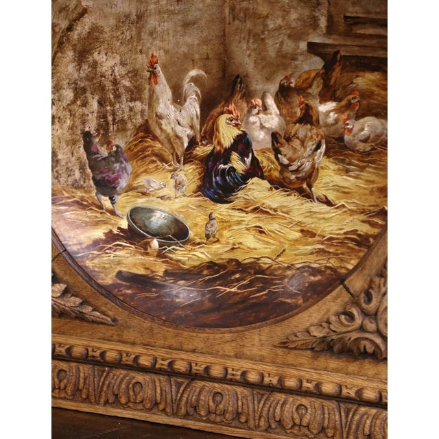 19th French Painted Faience Platter in Carved Oak Frame Signed G. Asselineau For Sale In Dallas - Image 6 of 8