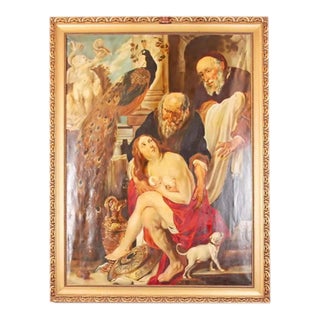 Eugenie Gilles D´Aprés after Jacob Jordaens, Susanna and the Elders, Oil on Canvas, Framed For Sale