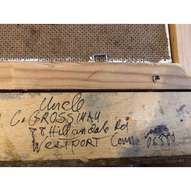 Wood Oil on Board of Talmudic Scholar Attributed to Cydney Grossman For Sale - Image 7 of 10