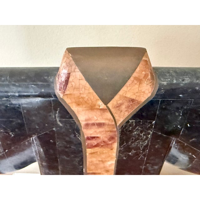 1980s 1980's Maitland-Smith Tessellated Stone Kimono With Inlaid Brass Banded Details For Sale - Image 5 of 10