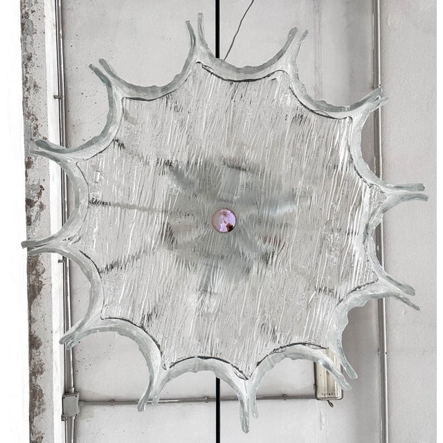 Large Ice Glass Chandelier by Kaiser Leuchten, 1970s For Sale - Image 10 of 18