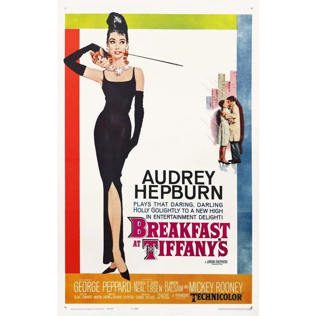 "Breakfast at Tiffany's" Original Vintage US One Sheet Movie Poster, 1961 For Sale - Image 4 of 4