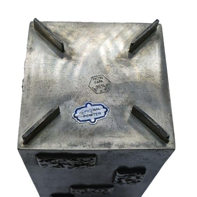 Handcrafted Pewter Vases, Italy, 1960s, Set of 2 For Sale - Image 11 of 12