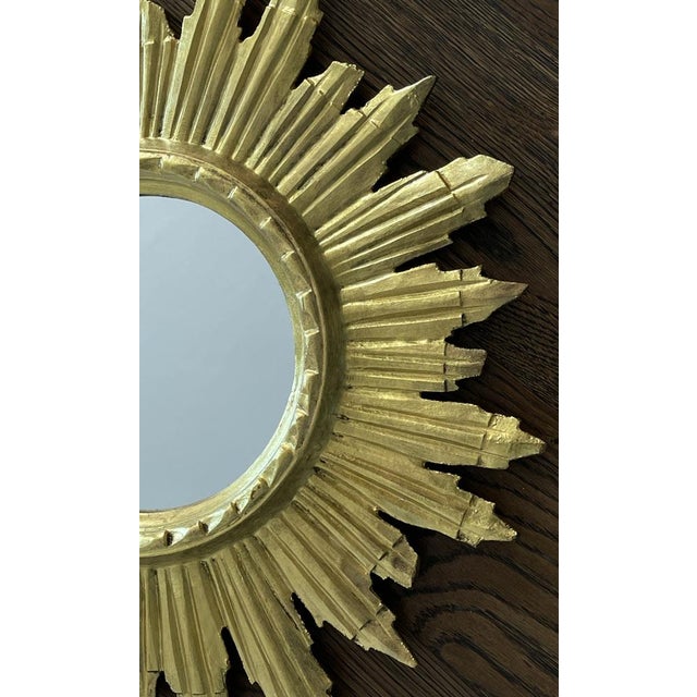 Mid-Century Italian Giltwood Sunburst Mirror, 1960s For Sale - Image 3 of 7