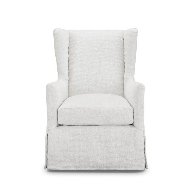 White Lancaster Transitional Sophia Swivel Chair With 2 Slipcovers For Sale - Image 8 of 9