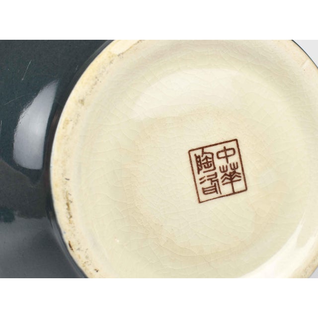 Late 20th Century Neoclassical Porcelain Chariot Vase With Greek Key Border For Sale - Image 6 of 6