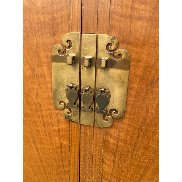 Vintage Baker Furniture Figured Walnut Brass Mounted Credenza Sideboard - Attributed to Frank Van Steenberg For Sale - Image 14 of 18