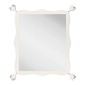 Fleur Home Carnival Iko Iko Rectangle Mirror in White Dove, 45x55