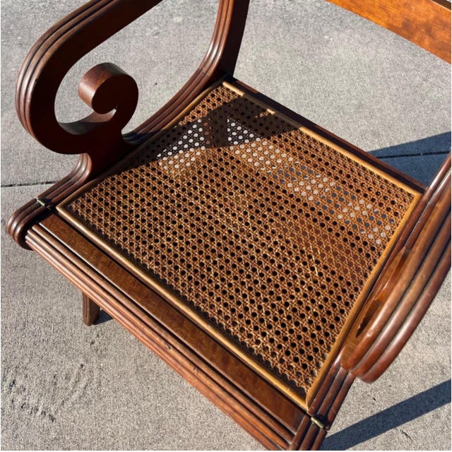 Regency Style Metamorphic Cane Seat Library Chair, Steps, by Bittner, Louisville For Sale - Image 4 of 12