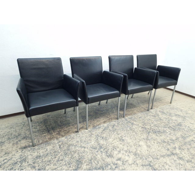Leather Jason 1410 Armchairs from Walter Knoll, Set of 4 For Sale - Image 13 of 13