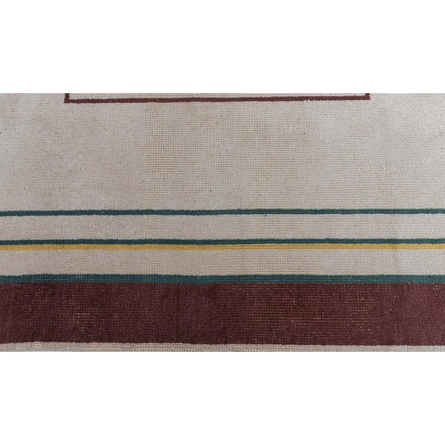 Doris Leslie Blau Vintage French Art Deco Cream Hand-Knotted Wool Rug For Sale In New York - Image 6 of 8