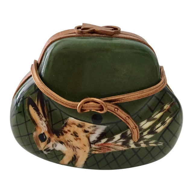 Limoges Hunter's Satchel Trinket Box For Sale