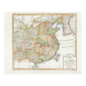 1748 Map by Jacques-Nicolas Bellin "La Chine Avec La Corée..." (China and Korea)