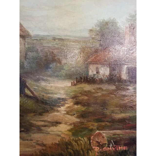 English 19th C. Country Scene Oil Painting on Canvas by P. Smythe For Sale - Image 3 of 12