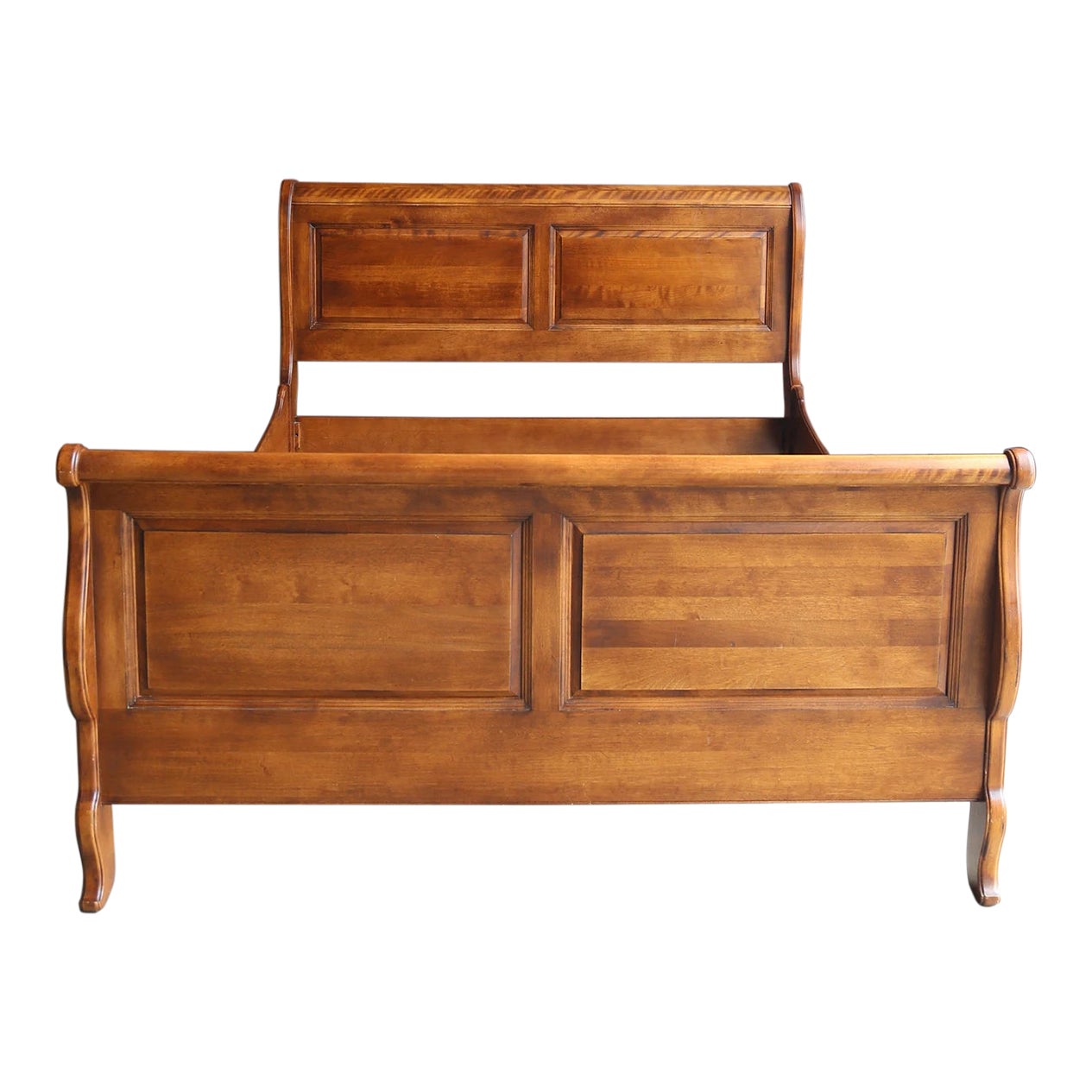 1990s Ethan Allen Country French Queen Sleigh Bed Chairish