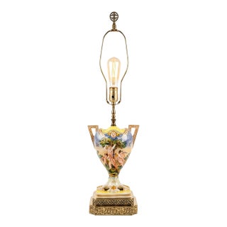 Vintage Italian Capodimonte Putti Cherub 1960s Lamp For Sale