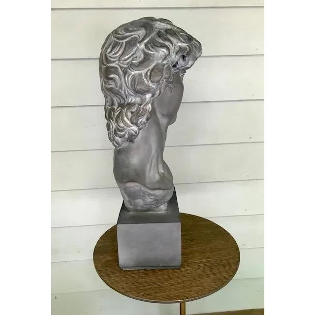 20th Century Plaster, Concrete & Resin Bust of David For Sale In New York - Image 6 of 12