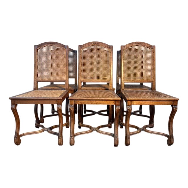 Louis XIV Style Cane Chairs, Set of 6 For Sale