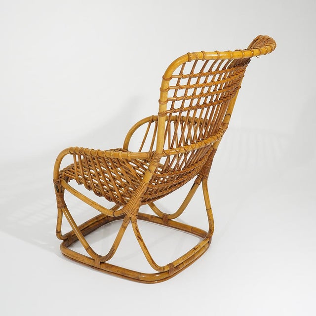 1960s Rattan and Woven Cane Armchair, 1960s For Sale - Image 5 of 15