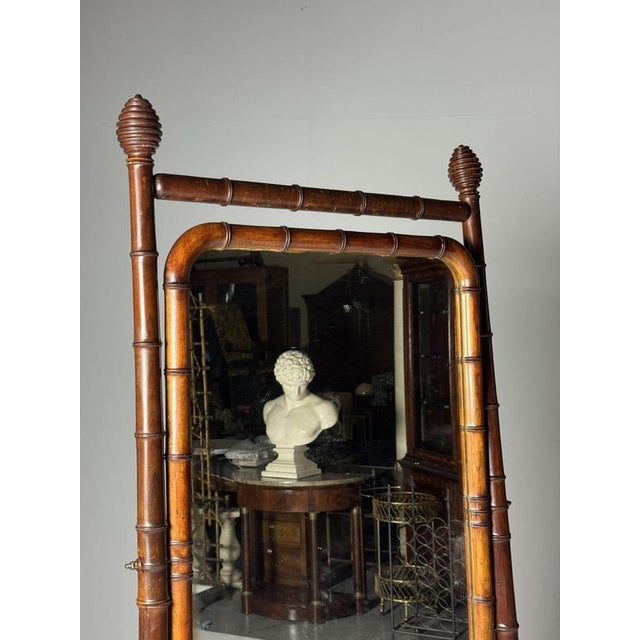 Faux Bamboo Cheval Mirror, 1900s For Sale - Image 16 of 18