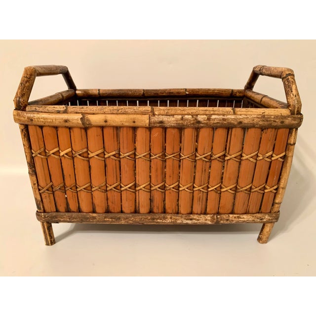 Vintage Boho Chic Bamboo Planter For Sale - Image 11 of 11