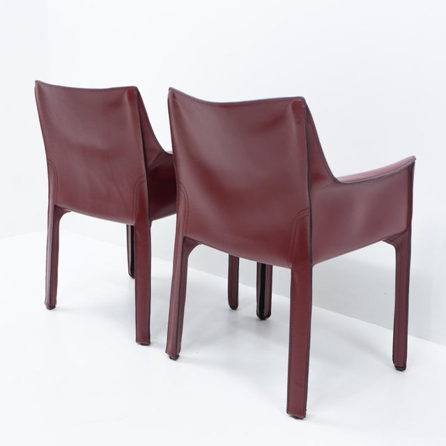 Red Cab 413 Chairs by Mario Bellini for Cassina, 1990s, Set of 2 For Sale - Image 8 of 14