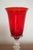 Glass Italian Ruby Red Murano Art Glass Chalice With Gold Aventurine Stem 1970s For Sale - Image 7 of 9