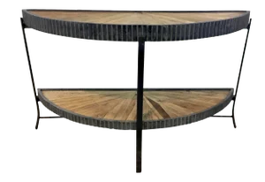 Industrial Modern Reclaimed Wood Starburst Console Table