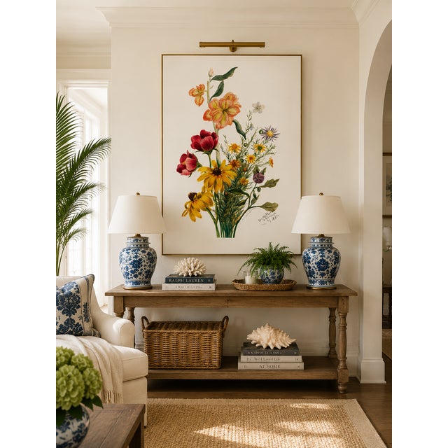 Vintage Wildflowers Study, Botanical Art Print Reproduction, 40" X 60" For Sale - Image 4 of 10