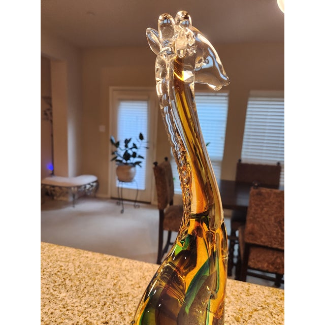 Figurative 14” Italian Sommerso Art Glass Giraffe – Formia / Salviati Era Thick-Gauge For Sale - Image 3 of 5