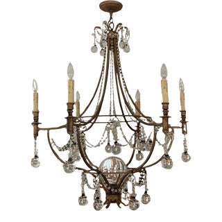 Contemporary Currey & Company Style Crystal Chandelier For Sale