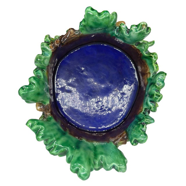 Brown Hugo Lonitz Majolica Table Jardinière Stand With Partridges, Oak Tree, Ca. 1880 For Sale - Image 8 of 13