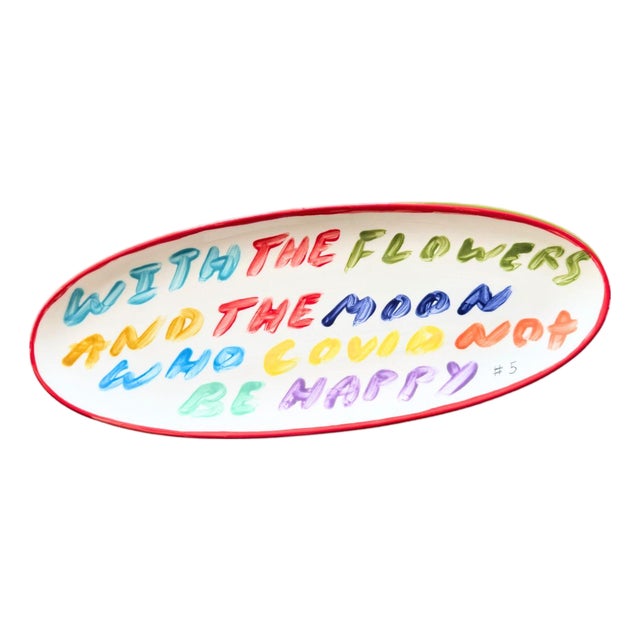 With the Flowers and the Moon Who Could Not Be Happy - Coffee Table Decorative Platter by Tatiana Alida For Sale