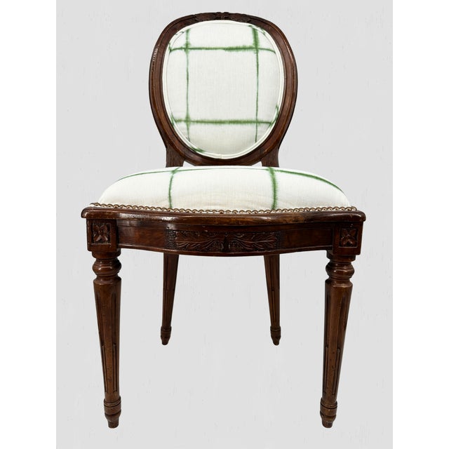 French Mid 20th Century Gustavian Oval Back Dining Chairs - Set of 4 For Sale - Image 3 of 14