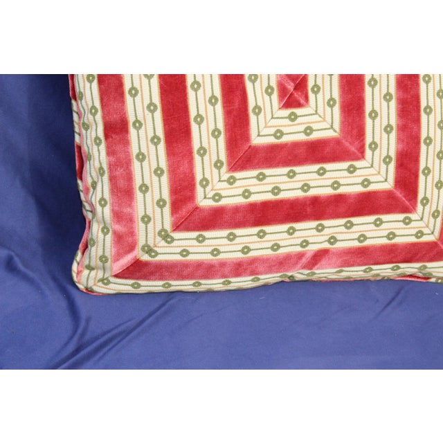 Mid-century down filled, possibly silk velvet unique pillow.