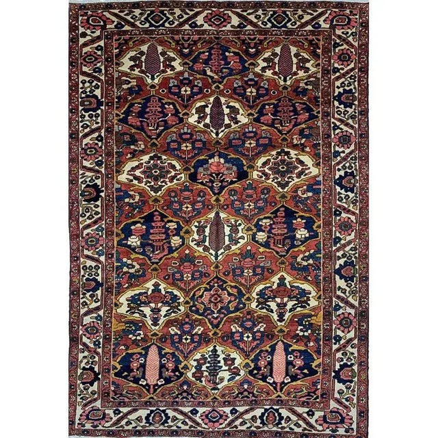1940s Persian Bakhtiari Area Rug 7'0" X 10'0" For Sale - Image 13 of 13