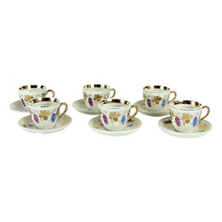 Porcelain Coffee or Tea Cups by Ditmar Urbach, 1940s, Set of 6 For Sale