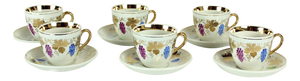 Porcelain Coffee or Tea Cups by Ditmar Urbach, 1940s, Set of 6