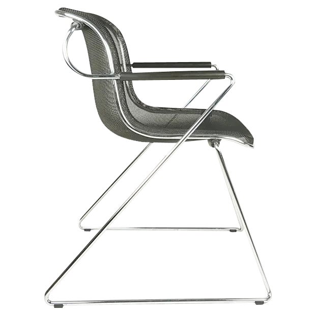 Penelope Armchair in Black and Chrome-Plated Metal by C. Pollock for Anonima Castelli, 1982 For Sale