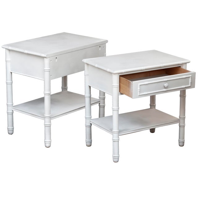 Mid-Century Modern 1960s Bamboo Painted Nightstands, Pair For Sale - Image 3 of 11